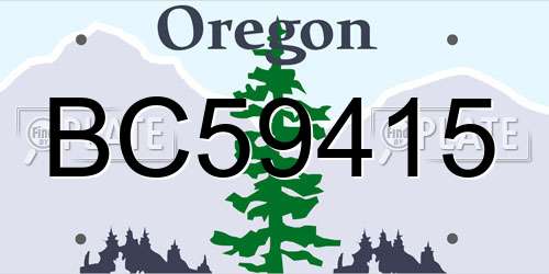 BC59415 Oregon License Plate