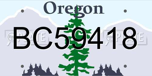 BC59418 Oregon License Plate