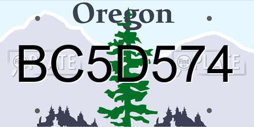 BC5D574 Oregon License Plate