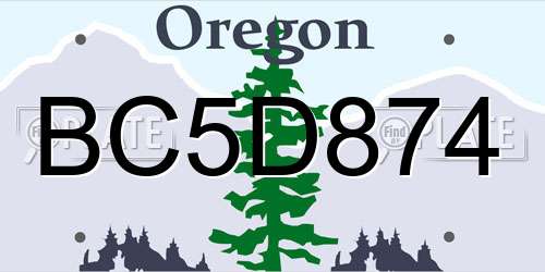 BC5D874 Oregon License Plate