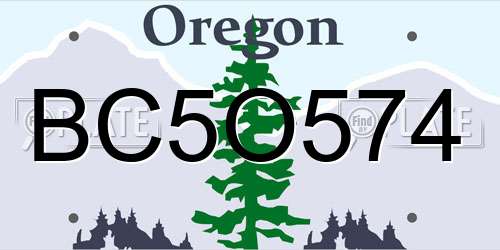 BC5O574 Oregon License Plate