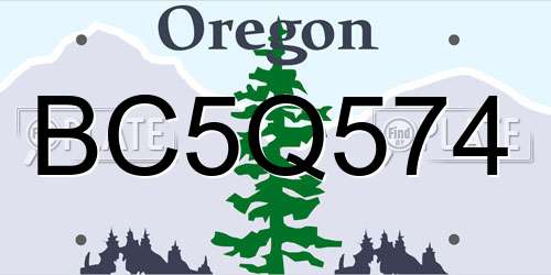 BC5Q574 Oregon License Plate