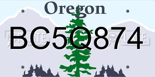 BC5Q874 Oregon License Plate