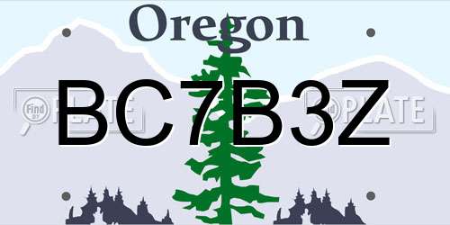 BC7B3Z Oregon License Plate