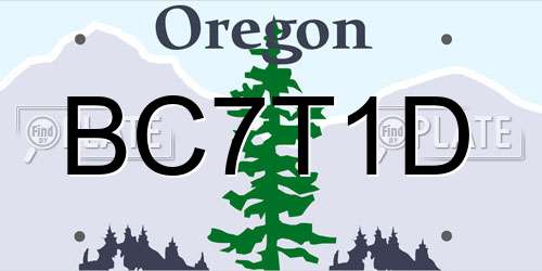 BC7T1D Oregon License Plate