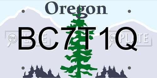 BC7T1Q Oregon License Plate