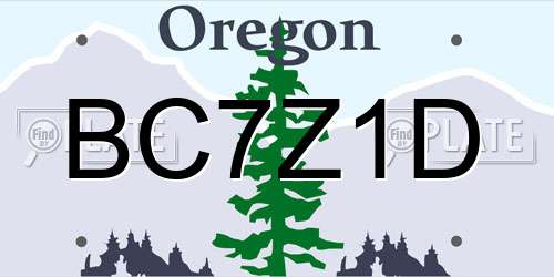 BC7Z1D Oregon License Plate