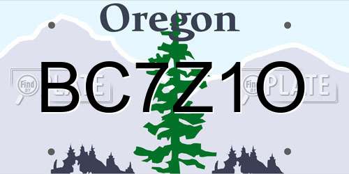 BC7Z1O Oregon License Plate