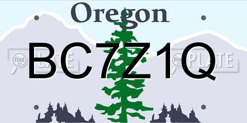 BC7Z1Q Oregon License Plate