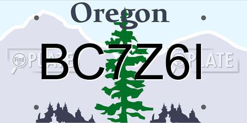 BC7Z6I Oregon License Plate