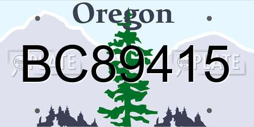 BC89415 Oregon License Plate