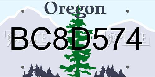 BC8D574 Oregon License Plate