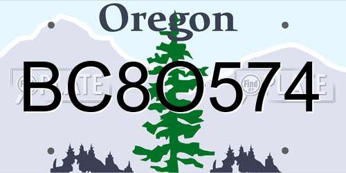 BC8O574 Oregon License Plate