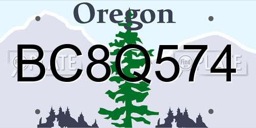 BC8Q574 Oregon License Plate