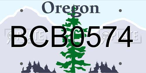 BCB0574 Oregon License Plate