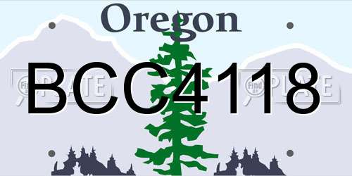 BCC4118 Oregon License Plate