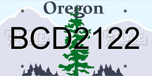 BCD2122 Oregon License Plate