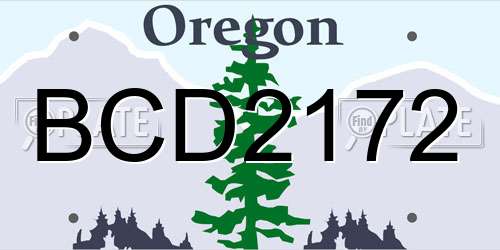 BCD2172 Oregon License Plate