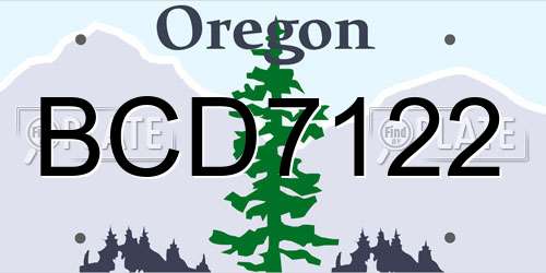 BCD7122 Oregon License Plate