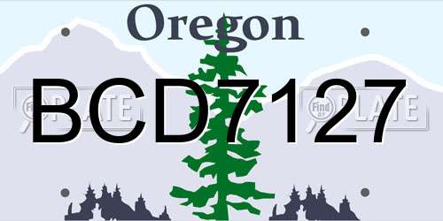 BCD7127 Oregon License Plate