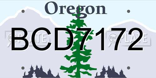 BCD7172 Oregon License Plate