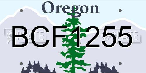 BCF1255 Oregon License Plate