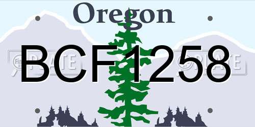 BCF1258 Oregon License Plate