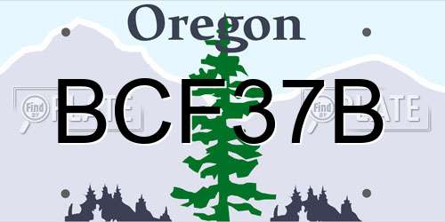 BCF37B Oregon License Plate