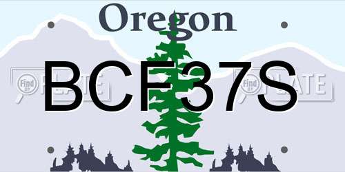 BCF37S Oregon License Plate