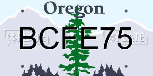 BCFE75 Oregon License Plate