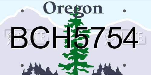 BCH5754 Oregon License Plate