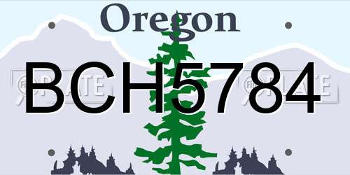 BCH5784 Oregon License Plate