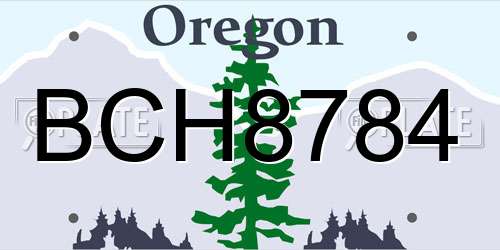 BCH8784 Oregon License Plate