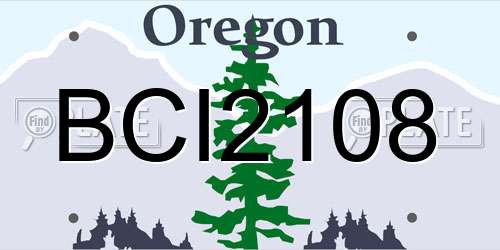 BCI2108 Oregon License Plate