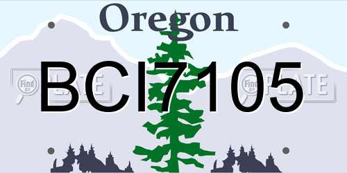 BCI7105 Oregon License Plate