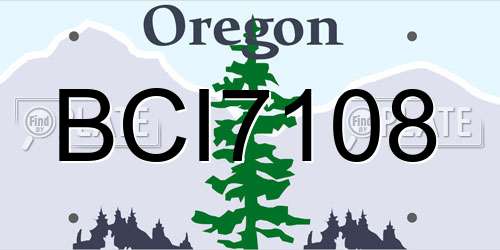 BCI7108 Oregon License Plate