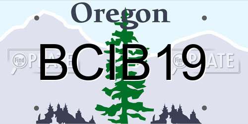 BCIB19 Oregon License Plate