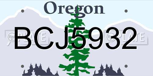 BCJ5932 Oregon License Plate
