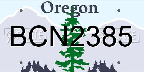 BCN2385 Oregon License Plate
