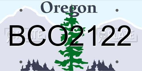BCO2122 Oregon License Plate