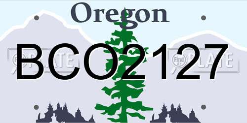 BCO2127 Oregon License Plate