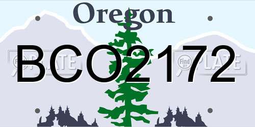 BCO2172 Oregon License Plate