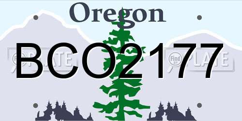 BCO2177 Oregon License Plate