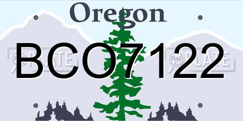 BCO7122 Oregon License Plate