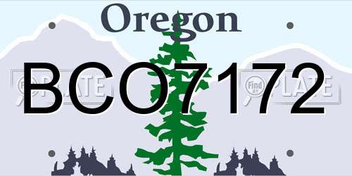 BCO7172 Oregon License Plate