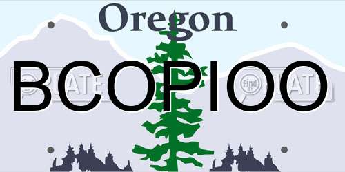 BCOPIOO Oregon License Plate