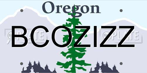 BCOZIZZ Oregon License Plate