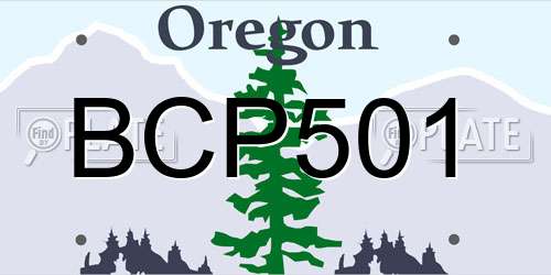 BCP501 Oregon License Plate