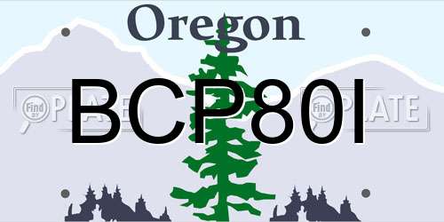 BCP80I Oregon License Plate