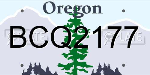 BCQ2177 Oregon License Plate